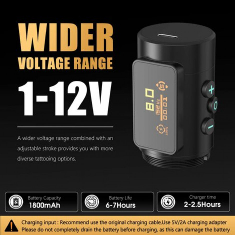 Беспроводная тату машинка Ambition Shura-X Wireless 3.5мм + 4.0мм - Silver